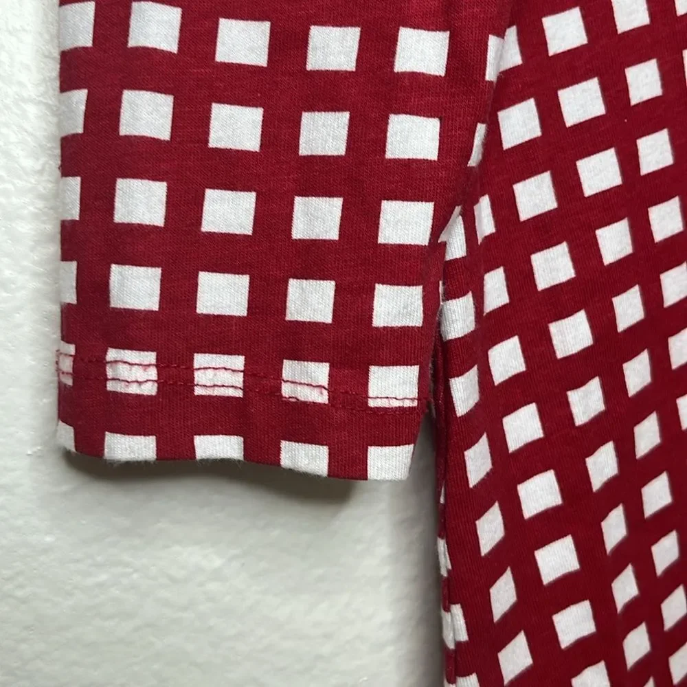 Hanna Andersson Long Sleeve Red White Check Dress sz 6-7